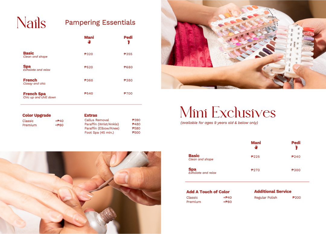 Nails Service Menu